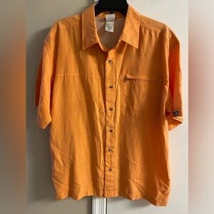 The North Face Orange button front Shirt men Medium